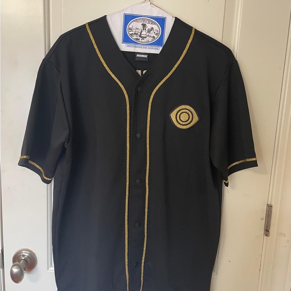 Black & Gold Short-Sleeve Baseball Jersey Insomniac